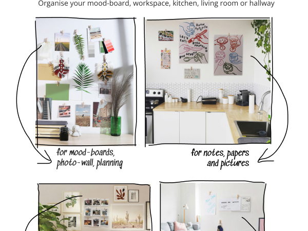 photo clips holder wall art picture planner notes home organising