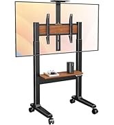 Perlegear Motorized Mobile TV Stand on Wheels for 37–86 Inch TVs up to 154 lbs, Electric Height A...
