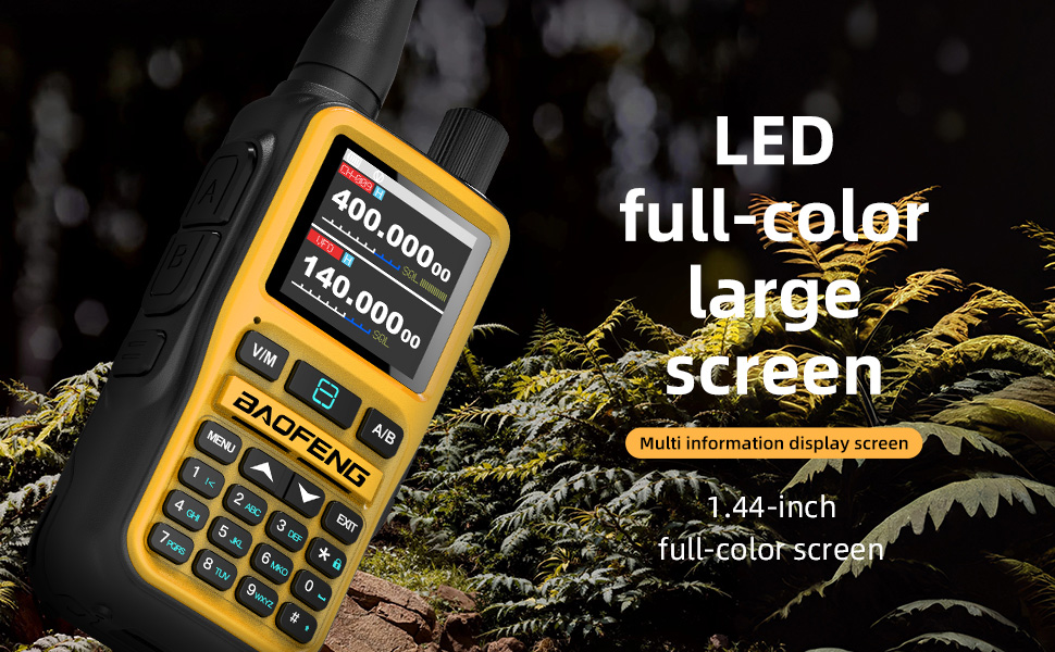 Walkie Talkie with 1.44" HD Color Display - Dual Band Two Way Radio,