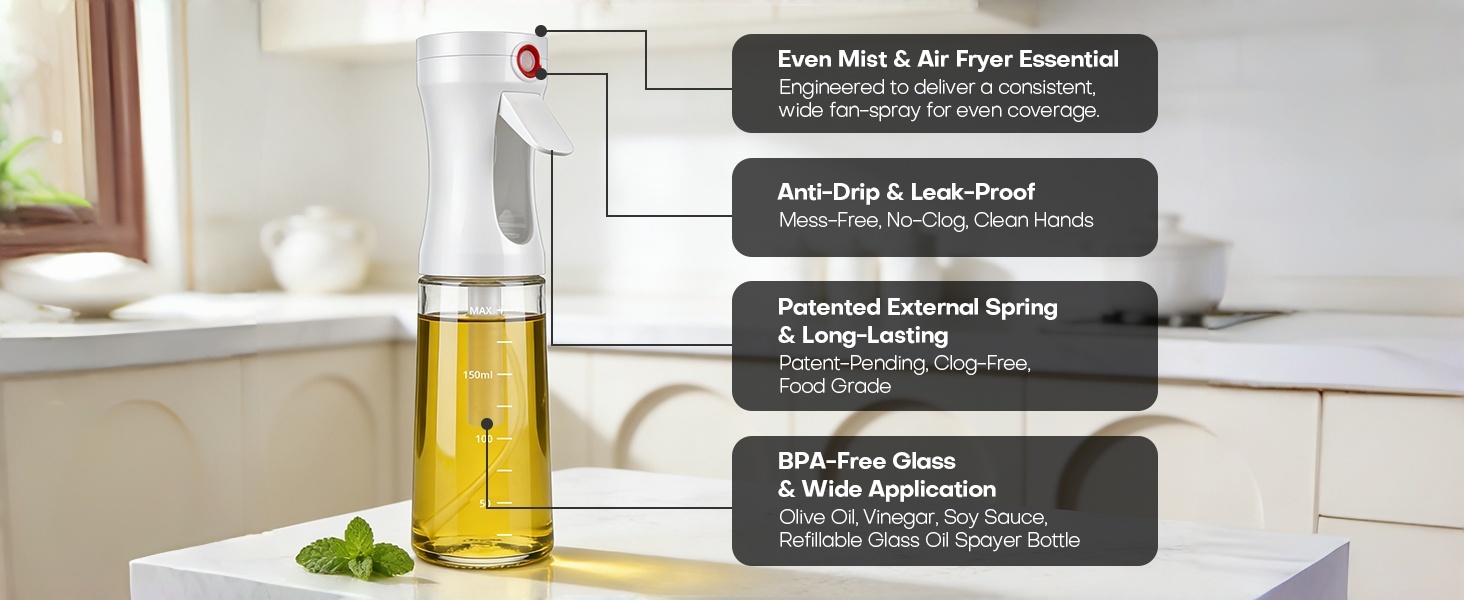 Glass Olive Oil Mister Spray Bottle
