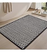 AMOAMI Unique Woven Bath Mat, Super Absorbent Non Slip Bath Mats for Bathroom Floor Textured Bath...