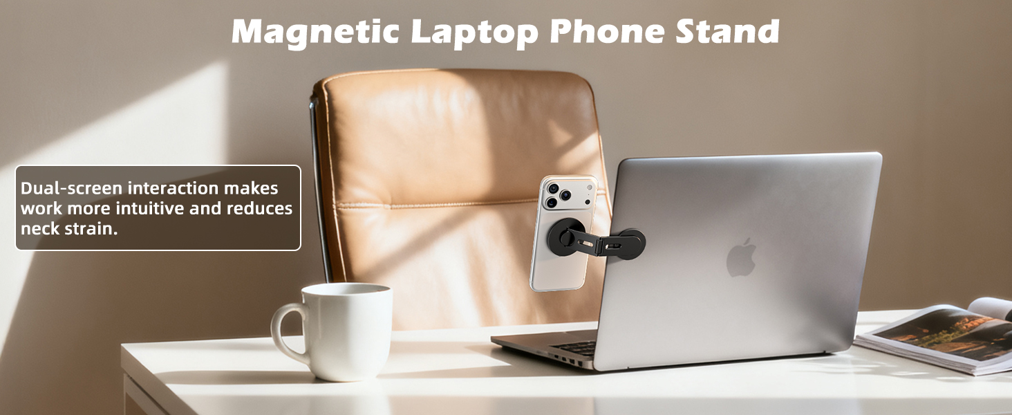 Magnetic Laptop Phone Stand