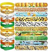 DMIGHT Jungle Safari Party Favors 30 Pcs Wild Animals Slap Bracelets and Rubber Wristband for Kid...