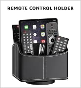 Remote Control Holder for Table, Thipoten Leather Turntable/Organizer/Caddy for Holding TV Contro...