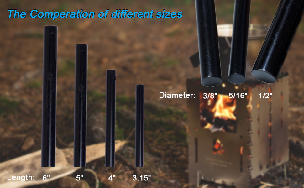 Kaseamu Ferro Rods 1/2 inch x 6 inch, Premium Ferro Rod Fire Starter Survival Tool,