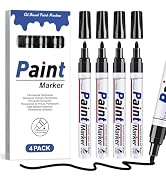 DAPAWIN Black Paint Pen Permanent Marker Waterproof -4 Black paint markers,paint marker for Metal...