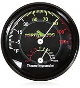 REPTI ZOO Reptile Terrarium Thermometer Hygrometer Dual Gauges Pet Rearing Box Reptile Thermomete...