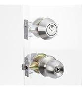 BAMoONE Keyed Alike Entry Door Knob and Deadbolt Set, Satin Stainless Steel | One key operates bo...