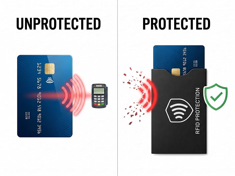 How RFID skimming works - Pacific WT sleeve blocks contactless credit card scanning signal