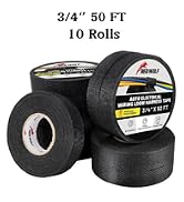 RED WOLF 10 Rolls 3/4 Inch x 50 FT Wiring Harness Tape High Temp Flame Retardant Wire Cable Self-...
