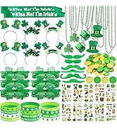 DMIGHT 180Pcs St. Patrick's Day Accessories Party Favor Set, Tattoo Stickers, Necklaces, Bracelet...