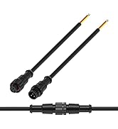 BTF-LIGHTING 3 Pin Electrical Metal nut Connector 18AWG IP67 Male Female Connector 7.87in/20cm Ex...