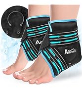Atsuwell Ankle Ice Pack Wrap 2 Packs, Ankle Ice Wraps Flexible Gel Cold Pack for Foot Heel, Cold ...