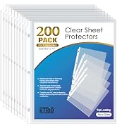 KTRIO Non-Glare Sheet Protectors 8.5 x 11 inch, Clear Page Protector for 3 Ring Binder, Plastic S...