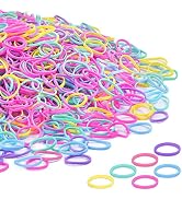 Colored Rubber Hair Bands, TsMADDTs 1500PCS No-Damage Hair Ties for Kids' Braids (1.3mm x 20mm)