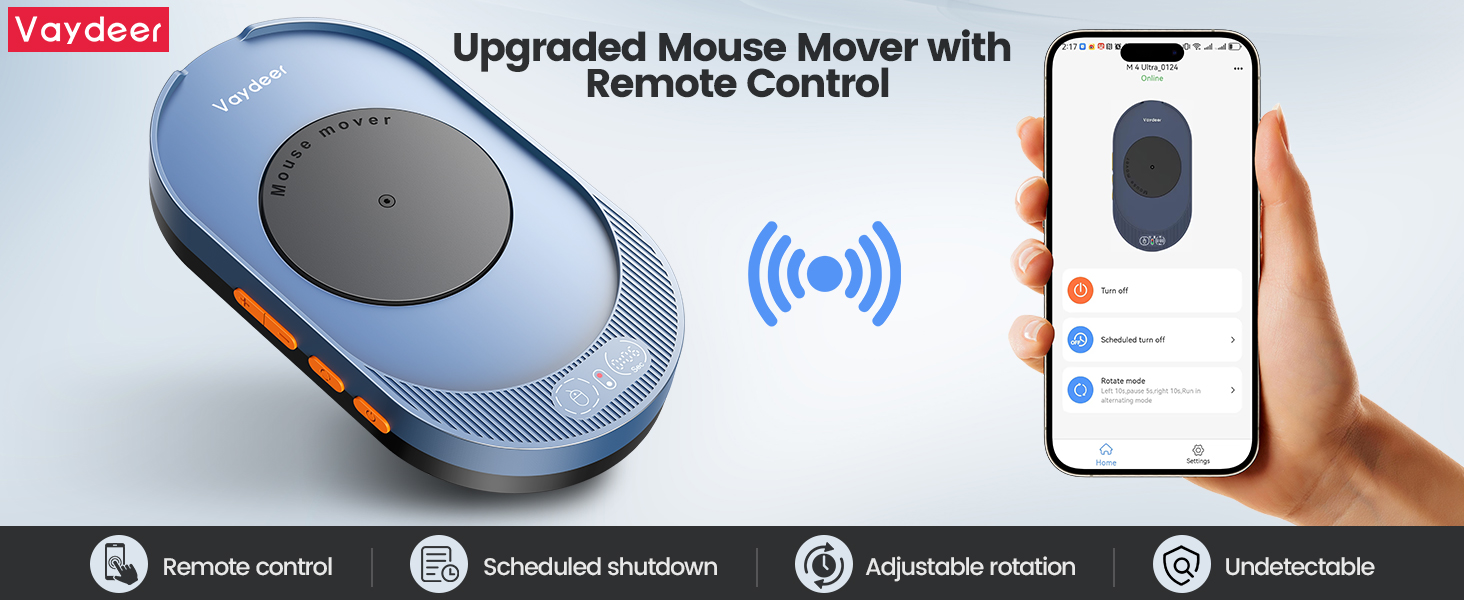Mouse Mover Jiggler Device with APP Remote Control and Timer Function