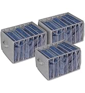Zilink Upgraded Wardrobe Clothes Organizer with Support Board Clear Pants Organizer Bins for Clos...