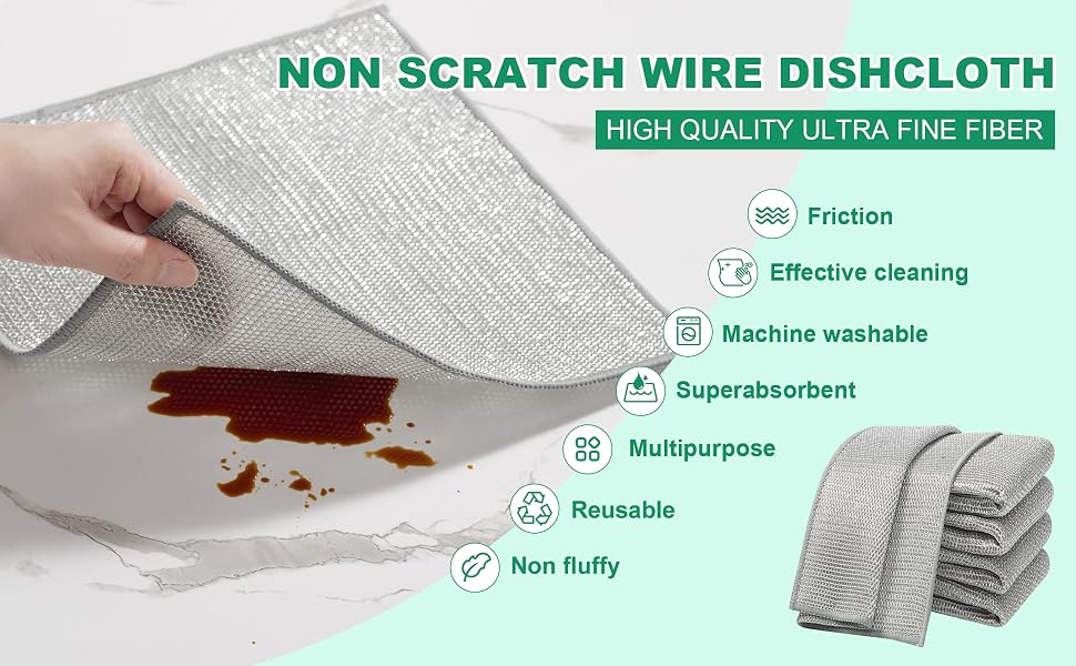 Reusable Non-Scratch Dishwashing Rag