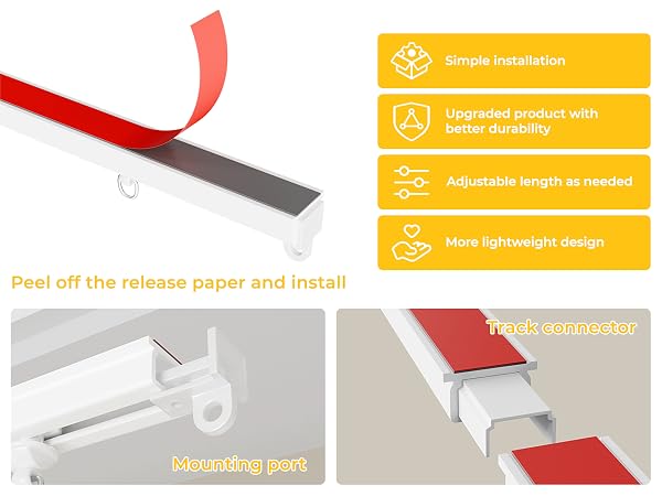 ceiling curtain track no drill,self adhesive curtain track