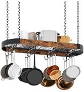CHOEZON 31.7-Inch Hanging Pot Rack, Space-Saving Pot Hanger for Kitchen, Ceiling Pan Hanging Rack...