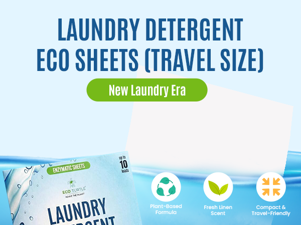 Eco-Friendly Travel Size Laundry Detergent Sheet10 Loads Ultra Concentrated