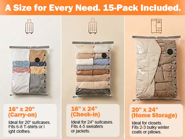 Portable Vacuum Storage Bags with Wireless Electric Pump