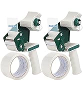 JARLINK Packing Tape Dispenser Gun (2 Pack) with 2 Rolls Tape, 2 inches Lightweight Industrial Si...