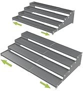 Jojocross Expandable 4-Tier Step Spice Rack Organizer for Kitchen Cabinet Modern Design and Non S...
