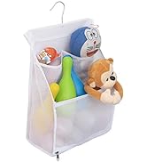 ALYER Hanging Mesh Bath Toy Organizer Bag,Large Shower Storage Caddy with Durable Hanger (White)