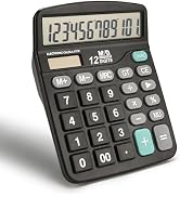 M&G Desk Calculator 12 Digit Office Calculators with Large LCD Display, Dual Solar Power and Batt...