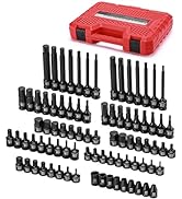 MIXPOWER 3/8" Drive Master Hex Bit Impact Socket Set, Solid One Piece Construction, Chrome Molybd...