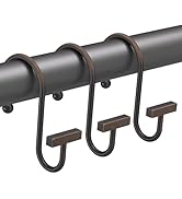 Bathway Shower Curtain Hooks, Bronze Shower Curtain Rings Rust Proof, 12PCS Shower Hooks for Show...
