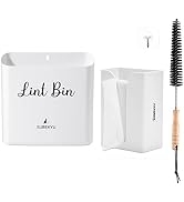 SUBEKYU Magnetic Lint Bin and Dryer Sheet Holder Set for Laundry Room,Lint Bin with Lid and Dryer...
