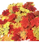 CODE FLORIST 200 Pcs Fall Artificial Maple Leaves for Thanksgiving,Weddings Decorations,Festival ...