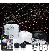 AKEPO 32W APP Twinkle Meteor Dual Head Fiber Optic Lights Kit, Car Home Use Music Activated Star ...