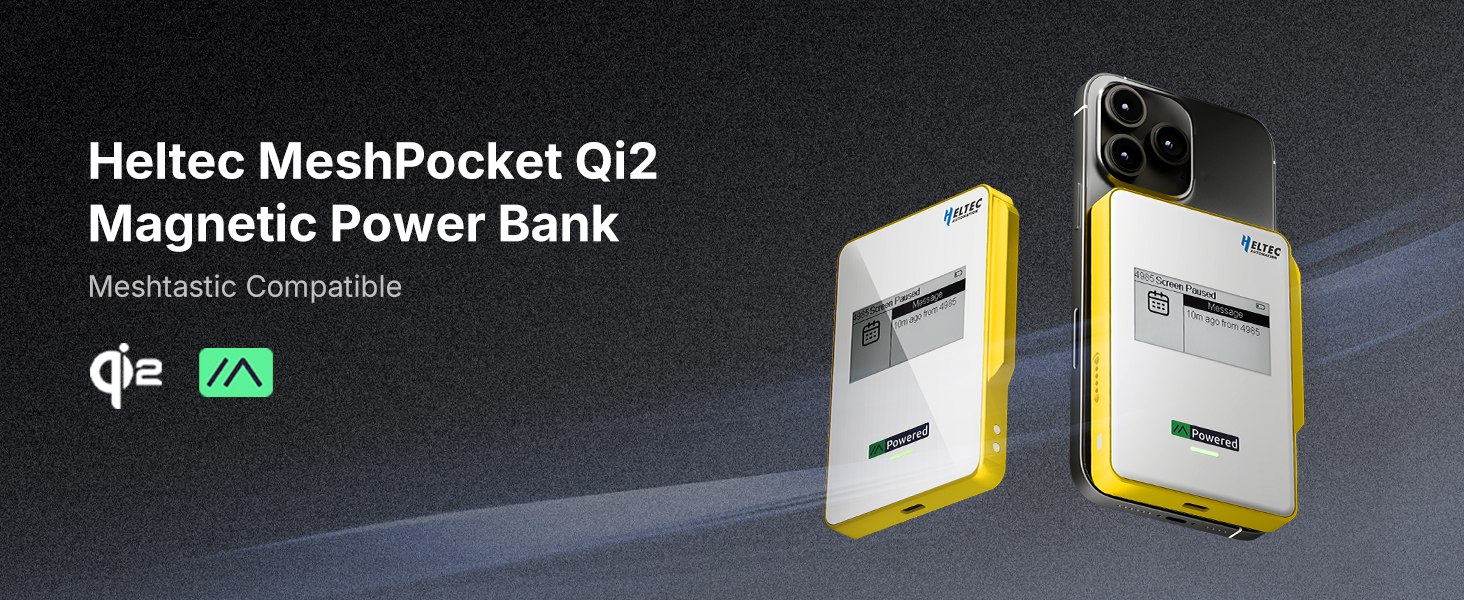 Heltec MeshPocket Qi2 Magnetic Power Bank Meshtastic Compatible