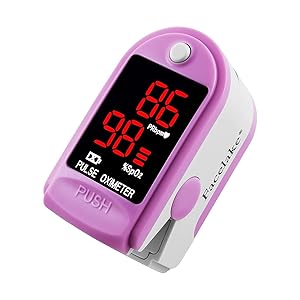Facelake 400 Pulse Oximeter Blood Oxygen SPO2 Monitor Screen Display Adults Kids Case Batteries