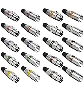 EBXYA XLR Connector, 3 Pins Male and Female Microphone Audio Cable Connector 10 Colored Pairs XLR...