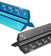 2PCS Architectural Scale Ruler, 12" Aluminum Architect Scale, Triangular Scale, Scale Ruler, Tria...