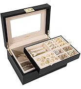LANDICI Jewelry Organizer Box for Women Teen Girls,Large Jewelry Storage Case with Mirror,2 Layer...