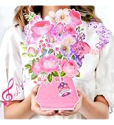Yinqing Mothers Day Card,Music & Light Happy Mother’s Day card,3D Pop Up Greeting Card for Mom Wi...
