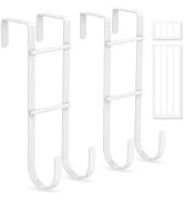 FYY Over the Door Hooks, No Assembly Required 2 PCS Double Hanger Heavy Duty Metal Towel Rack wit...
