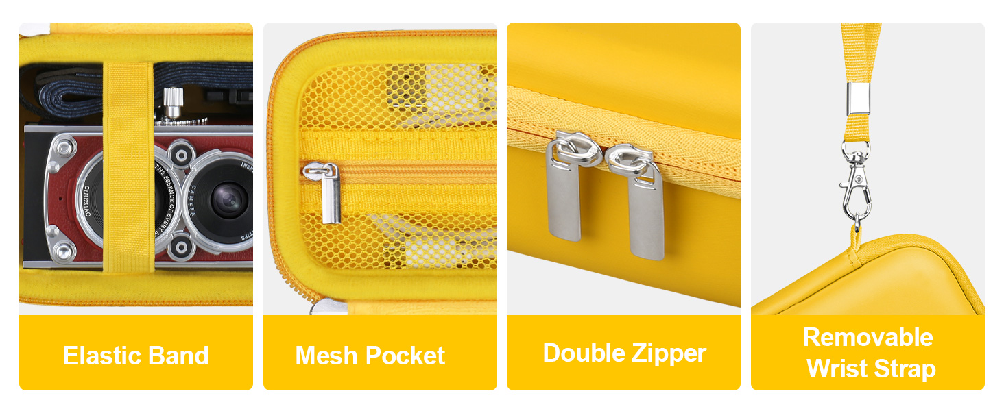 CHUZHAO Portable Retro Twin-Lens Reflex Style Digital Camera Case