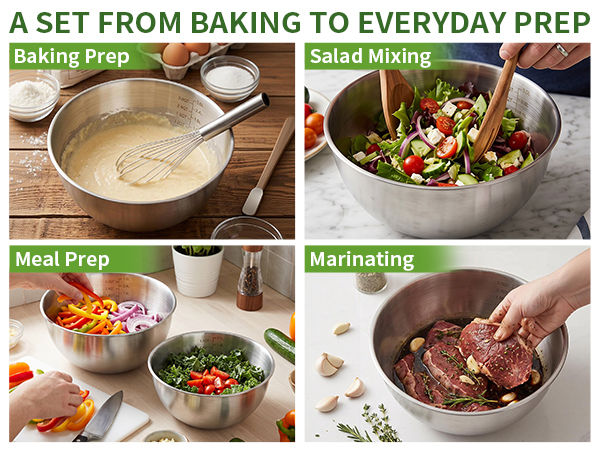 baking bowl salad mixing meal prep meat marinating bowl