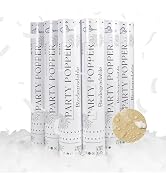 White Confetti Poppers,Rice Paper For Wedding,Biodegradable Cannon,6Pack Biodegradable Confetti P...