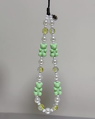 green bear phone charm