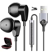 HGCXING USB Headphones for PC Laptop,7.5FT Wired Earbuds Computer Headset with Mic Volume Control...