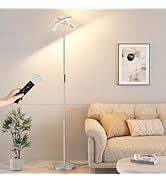 PreeOtti LED Floor Lamp - 70" Tall Modern Standing Lamp with 2 Rotatable Lights, Remote & Touch C...