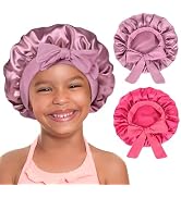 YANIBEST 2 PCS Baby Bonnet Silk Satin Bonnet for Kids Sleeping Cap Curly Natural Hair Silk Bonnet...
