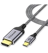 QGeeM USB C to HDMI Cable Adapter 4Ft 4K@60Hz, USB Type C to HDMI Thunderbolt 3/4/5 Compatible fo...
